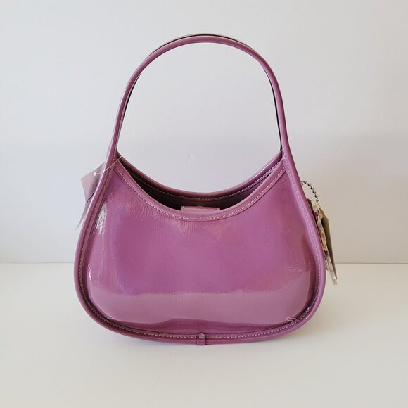 Coach CQ003 Coachtopia Ergo Crinkled Patent Leather Shoulder Bag Lilac Berry - Picture 2 of 7